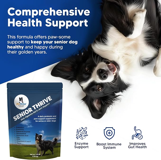 ProThrive Senior Dog Digestive & Joint Supplement - Supports Healthy Digestion, Immune System, and Joint Comfort for Aging Dogs, Advanced Relief 3.75 Lb