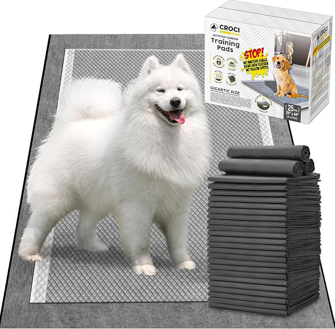 CROCI Charcoal Puppy Pads 23x24in 100 Counts, 28x44in 25 Counts