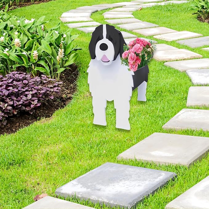 Newfoundland Dog Planter Pots, Animal Shaped Flower Pot