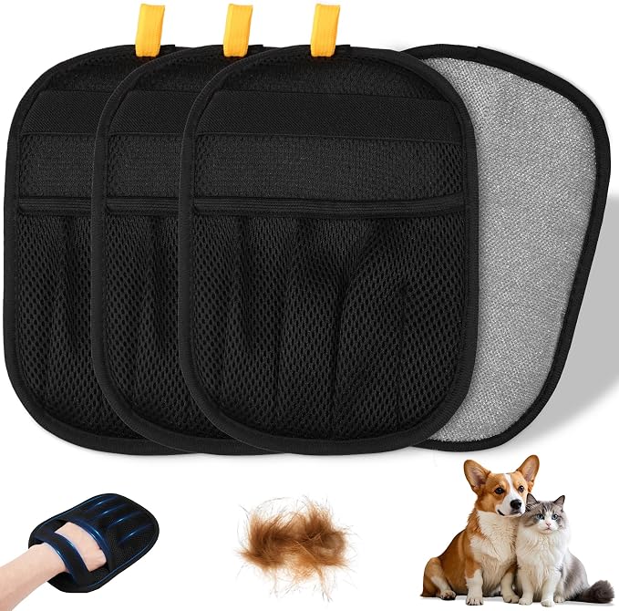 4PCS Pet Hair Removal Gloves for Dogs and Cats, 4-Pack