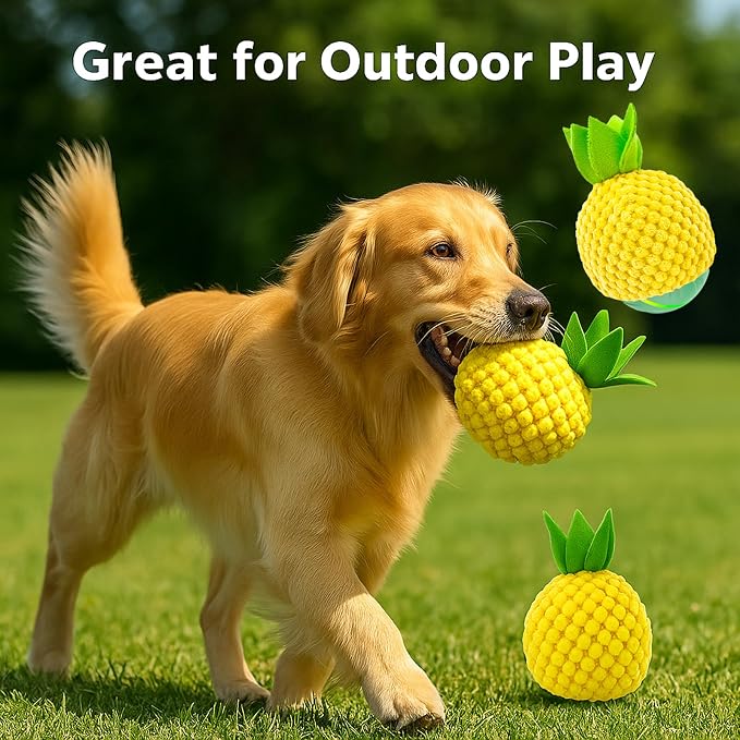 2 Pack Dog Ball Covers, Plush Tomato and Pineapple Sleeves for Moving Balls | Soft Protective Sleeves for Automatic Rolling and Bouncing Dog Balls, Fun Replacement Covers for Small, Medium and Large Dogs