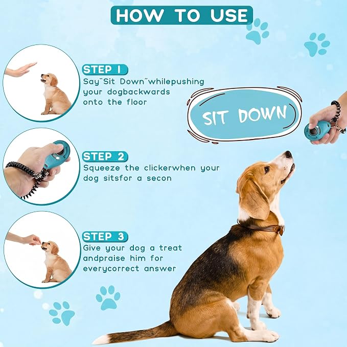 Dog Training Clicker with Wrist Strap and Keyring