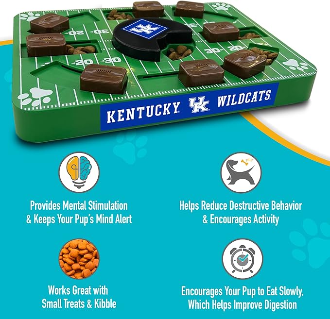 NCAA Puzzle Toy Slow Feeder, Puzzle Treat Dog Toy, Interactive Dog Treat Toy, Dog Puzzle Feeding Slow Toy (Kentucky Wildcats)