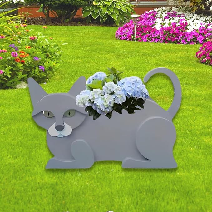 British Short Cat Planter Pots, Animal Shaped Flower Pot