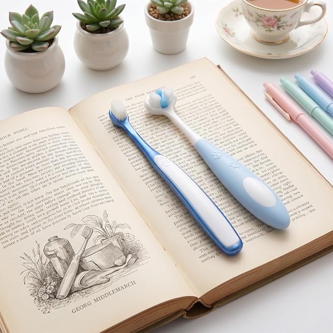 3 PCS Ultra Soft Nano Dog Toothbrush Kit for Small Breed Silicone 360 Pet Tooth Brushes Puppy Tooth Brushing Kit for Puppy Cat Gentle Deep Dental Teeth Cleaning Set