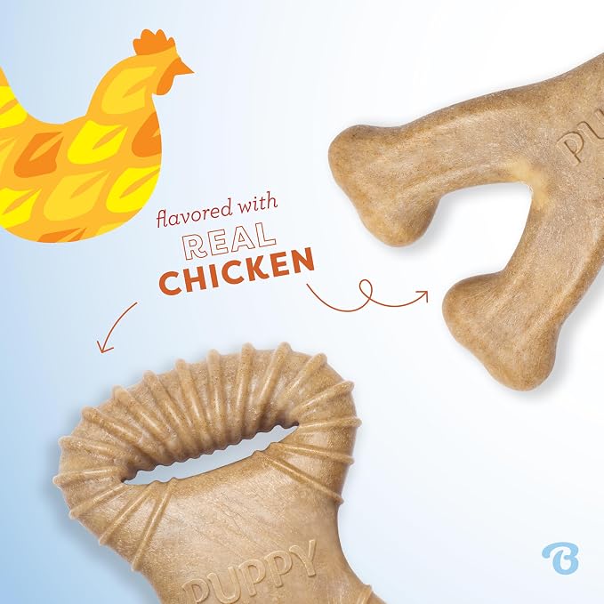 Benebone Puppy 2-Pack Dental/Wishbone Dog Chew Toys, Real Chicken, Tiny | Durable, Made in USA, Dog Bones, Puppy Teething Toys, Puppy Toys, Long-Lasting, Keeps Them Busy