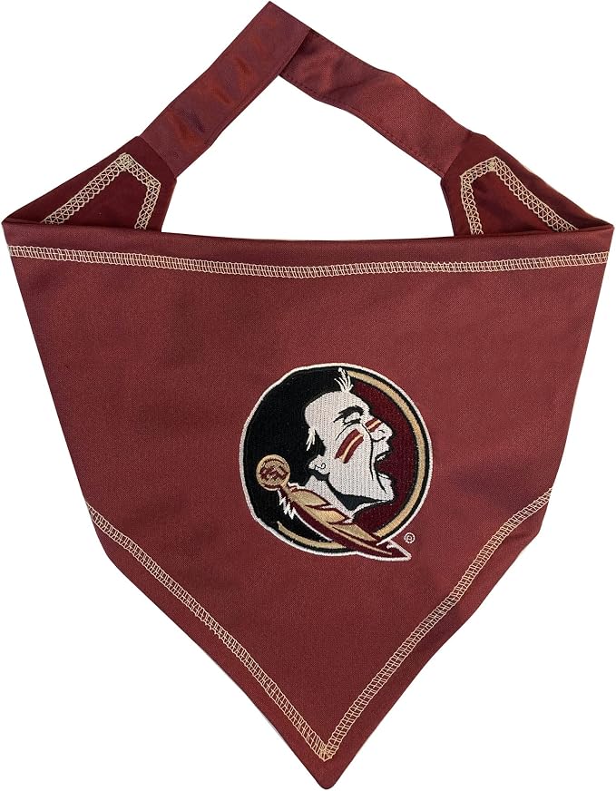 Pets First NCAA Florida State Seminoles Tie Bandana, Large/X-Large. Dog Cat Scarf Bib for Pet. Ultimate Game-Day Party Bandana (FSU-3550-L-XL)