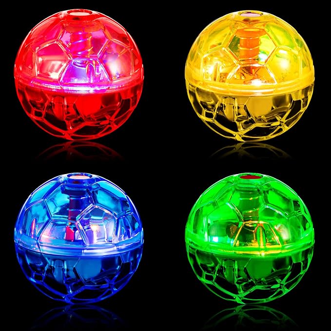 Frienda 4 Pcs Light up Cat Ball LED Motion Ghost Hunting Cat Ball, Colorful | Interactive LED Toy for Cats, Glowing Exercise with Motion Activated, Ghost Hunting Pet Indoor Play, Mini Running Ball