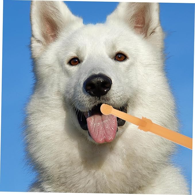 Pet Toothbrush for Dogs and Cats Soft Silicone Head for Gentle Cleaning Lightweight Portable Oral Care Tools Includes Brushes for Pets