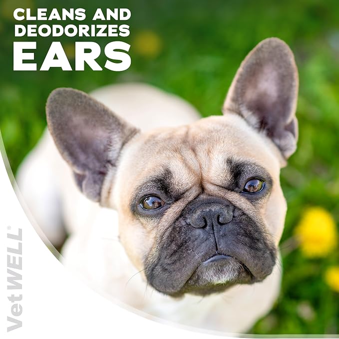 VetWELL Ear Cleaner for Dogs and Cats, 8 oz, Sweet Pea Vanilla (Pack of 2)