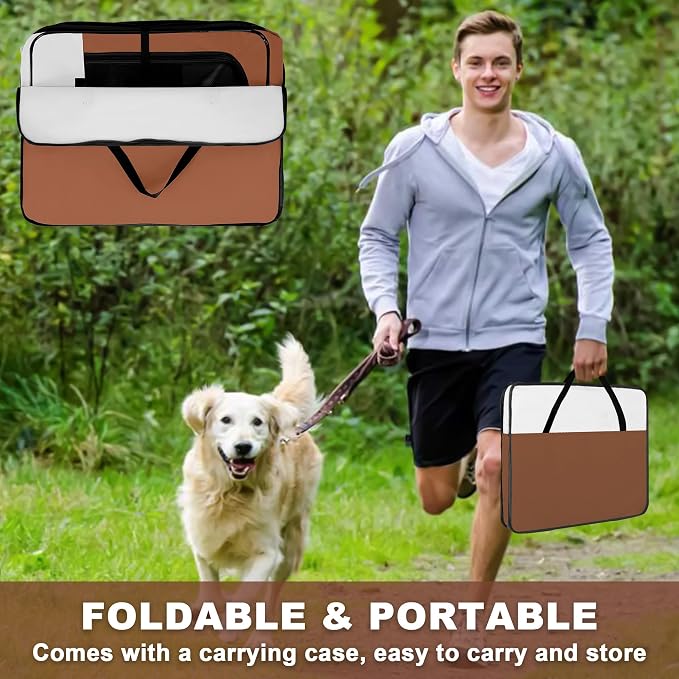 Portable Foldable Dog Playpen - Pet Tent, Brown