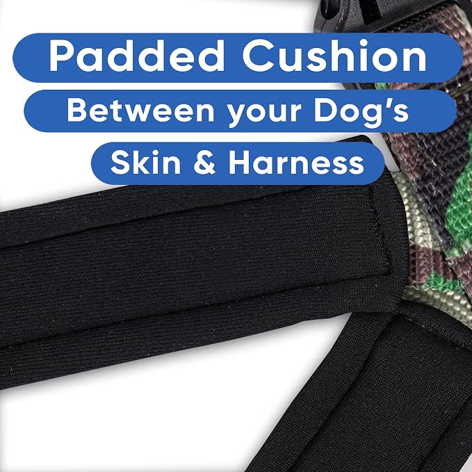 Pawtitas Reflective Padded Dog Harness for X-Small Dogs – Adjustable Puppy Step-in Vest | Fits Chest 14–18 in | No Pull Training Harness | XS | Green Camouflage