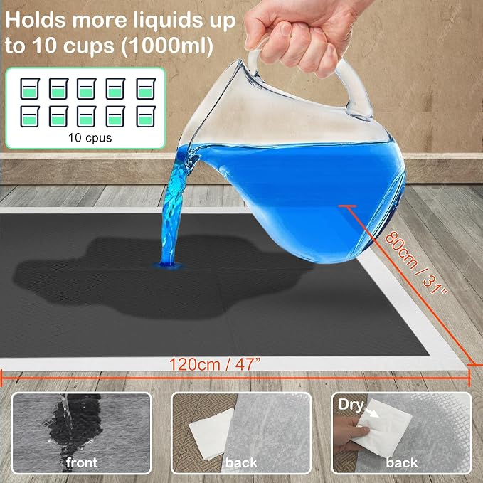 Extra Large 31"x47" 40 Pcs Odor-Control Super Absorbency Charcoal Pee Pads for Dogs & Cats - Leak-Proof Thicken Disposable Potty Pads