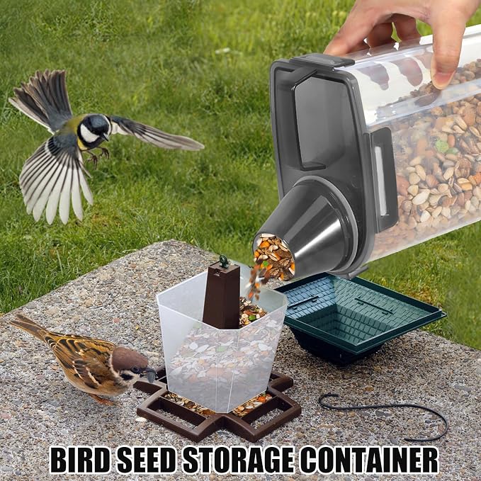 2 Pack 3 Lbs Pet Dog Cat Food Bird Seed Storage Containers for Travel -Grey