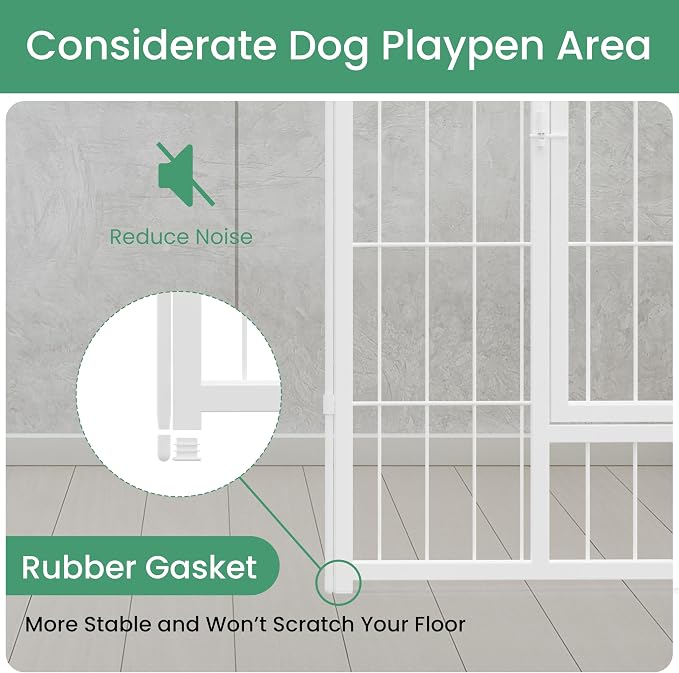 HealSmart Dog Playpen, 40in 16 Panels, White