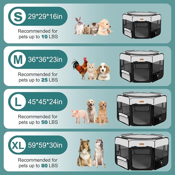 Portable Foldable Dog Playpen - Pet Tent for Cat & Puppies