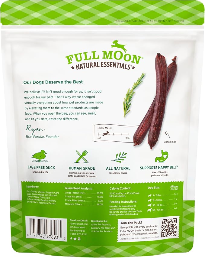 Full Moon Essential Duck Savory Sticks Dog Treats - 14oz