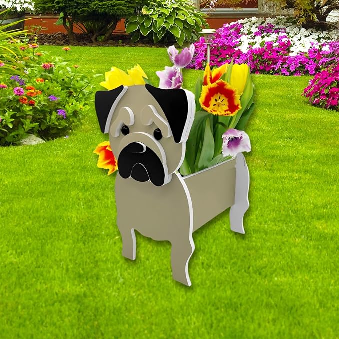 Pug Dog Planter Pots, Animal Shaped Flower Pot