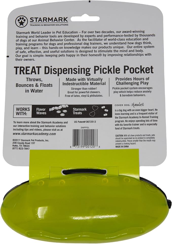 Starmark Treat Dispensing Pickle Pocket for Dogs