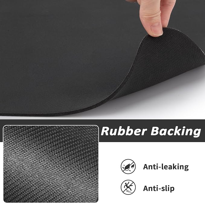 HotLive Dog Food Mat - Absorbent Cat Mat for Food and Water, No Stains Pet Feeding Bowl Mat, Easy to Clean Pet Placemats, Quick Dry Dog Water Dispenser Mat for Messy Drinkers | Black 12"x 19"