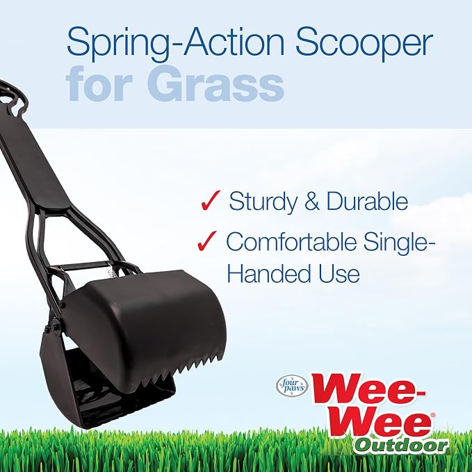 Four Paws Allen's Dog Waste Spring Action Pooper Scooper for Hard Surfaces, X-Large