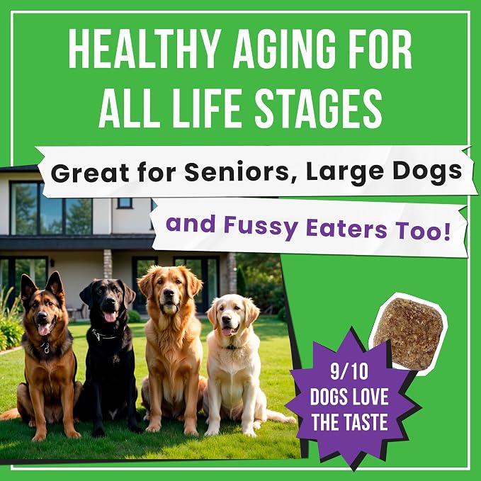 Glucosamine for Dogs - Joints Health Treats w/Omega Fish Oil - Natural Joint Pain Relief - Canine Hip and Joint Supplement w/Chondroitin + MSM + Turmeric + Calcium - 120 Beef Chews