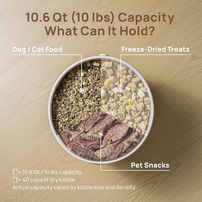 smartoo Vacuum Cat Dog Food Storage Container 10 lb, 10 lb, White
