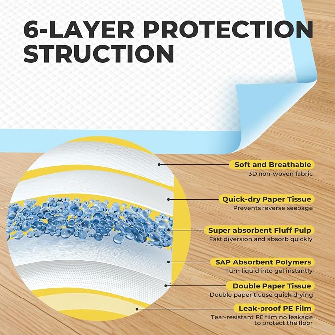 Super Absorbent & Leak-Proof Pet Pads - Thicken Disposable Potty Pads for Dogs & Cats - Extra Large Quick Dry 30''x36'' Pack of 100