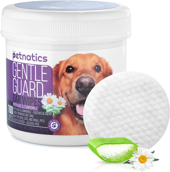 Gentle Guard Dog Ear Wipes with Aloe and Chamomile, 100 Count 1 Pack
