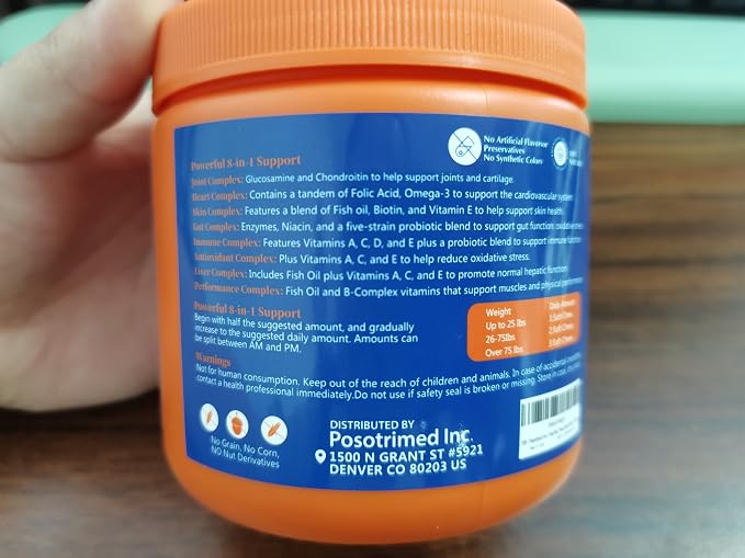 Dog Multivitamin, 8-in-1 Chewable Dog Vitamins and Supplements