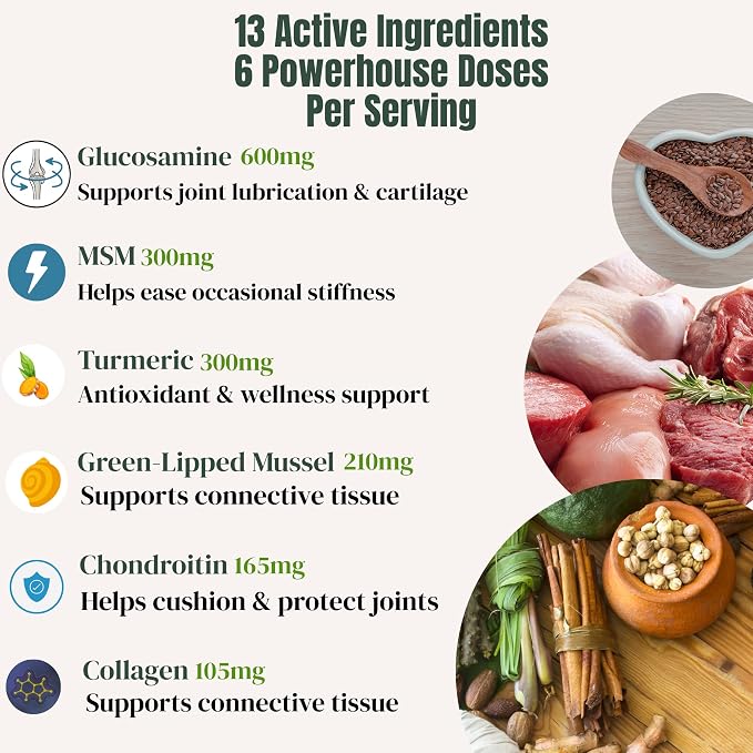 Dog Joint Supplement Chews - Glucosamine 600mg MSM 300mg Chondroitin Turmeric Green Lipped Mussel Collagen - Hip and Joint Chews for Senior & Active Dogs All Breeds - 90 Soft Chews Chicken