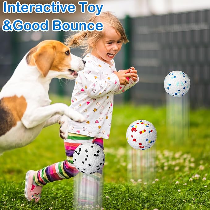 Jenaai Dog Tennis Balls, Indestructible Floating, 2.9in, 12-Pack, Classic Color