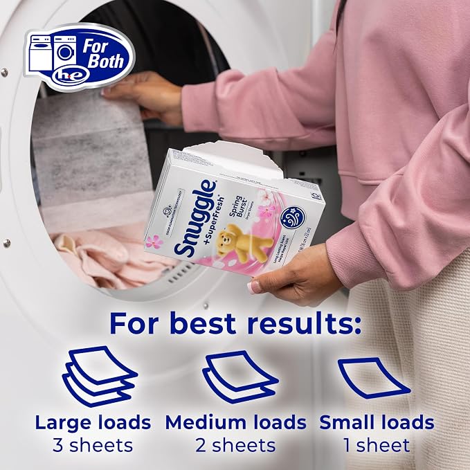 Snuggle SuperFresh Dryer Sheets, 200 Count, Spring Burst