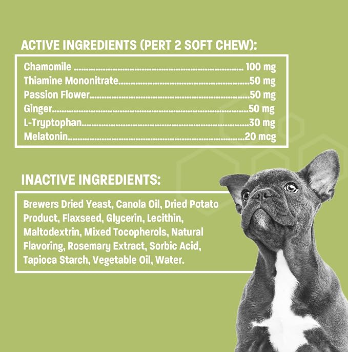Melatonin Calming-Pro Dog Calming Chews for Dogs, Chamomile, 60-Pack, 60 ct