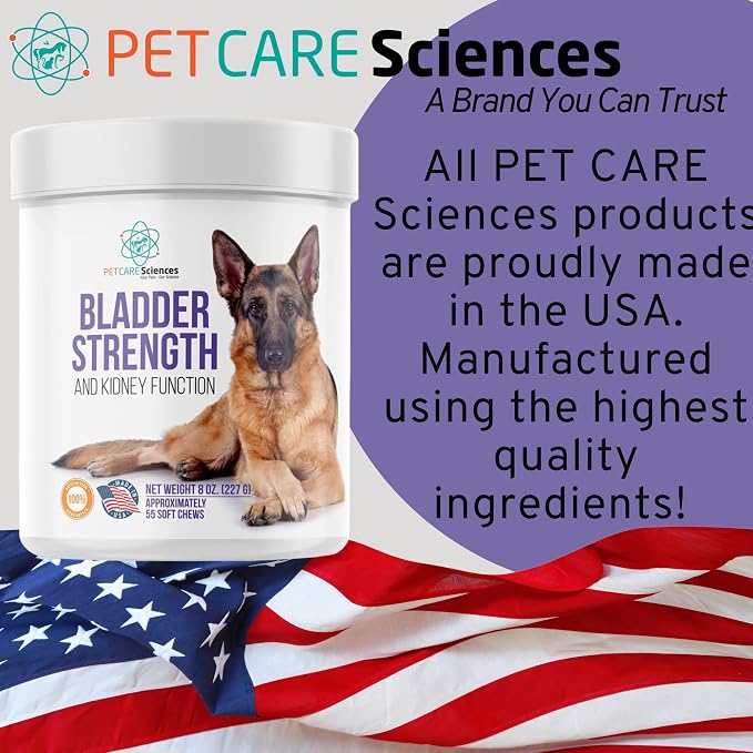 Dog Incontinence Supplement – Bladder Control for Dogs, Cranberry Pills for Dogs, Senior Dog Incontinence Support, Dog UTI Treatment, Bladder Strength – 55 Soft Chews, Made in USA