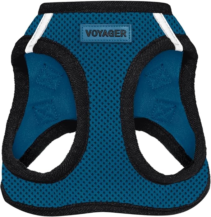 Voyager Step-in Air Dog Vest Harness - Blue/Black Trim, X-Small | 13 - 14.5" in Chest, Reflective Bands, All Weather Breathable Air Mesh, Cats Compatible, Lightweight, Fast Drying