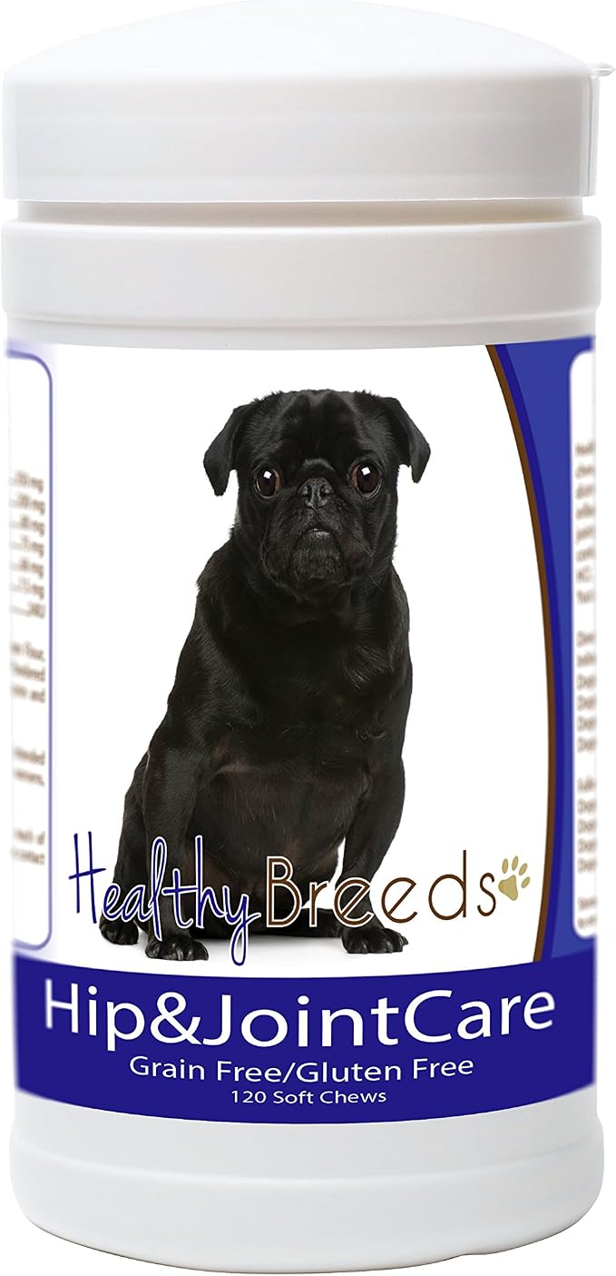Healthy Breeds Pug Hip and Joint Care 120 Count,White