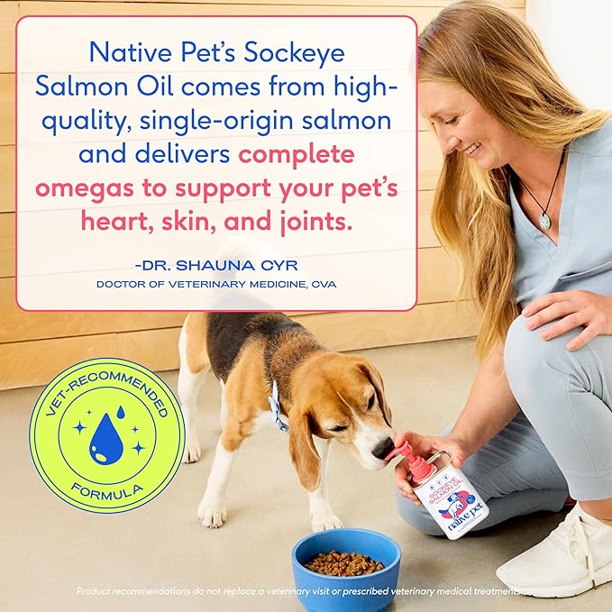 Native Pet Sockeye Salmon Oil for Dogs and Cats (8 Oz.) & Yak Chews (3 Medium Chews) - All Natural Dental Sticks Made with Yak Cheese & Pure Omega-3 Fish Oil Promotes Healthy Skin & Shiny Coat