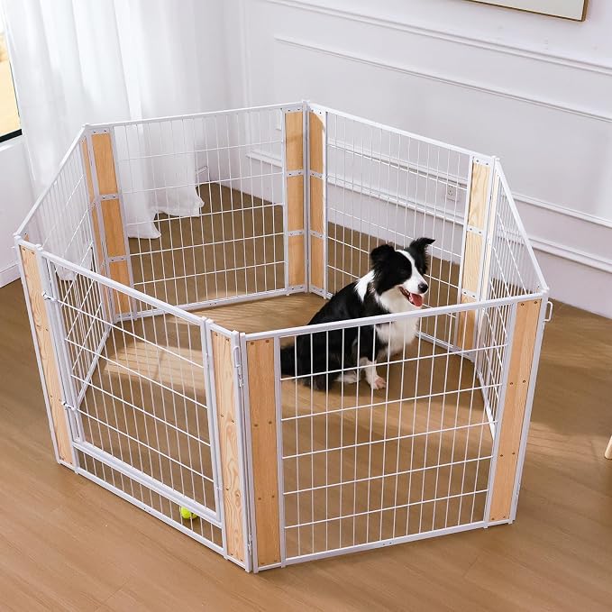 Heavy Duty Dog Playpen, 35.4in H 12 Panels, White