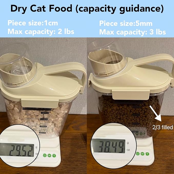 2-3lb Dog Food Storage Containers, 3lb, Acrylic