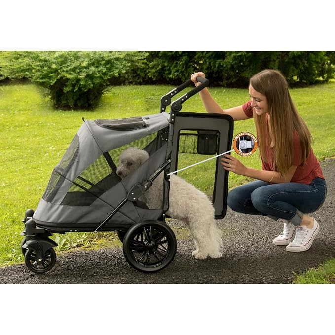 Pet Gear No-Zip Excursion Pet Stroller - Pebble, Dual Entry