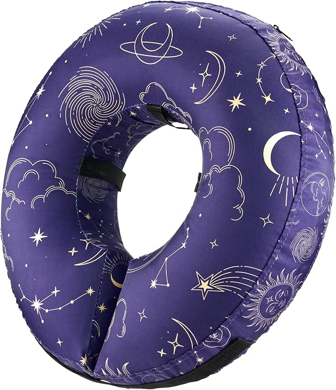 BENCMATE Inflatable Dog Cone Collar Alternative After Surgery Medium | Soft Dog Cone for Small Medium Large Dogs and Cats, Doggie Neck Donut Recovery ECollar to Stop Licking,Constellation