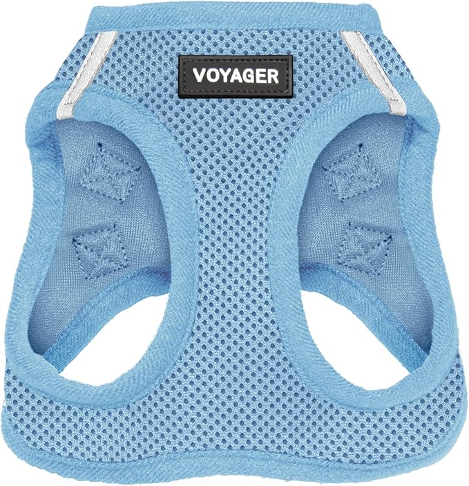 Voyager Step-in Air Dog Vest Harness - Baby Blue, Small | 14.5-16" in Chest, Reflective Bands, All Weather Breathable Air Mesh, Cats Compatible, Lightweight, Fast Drying