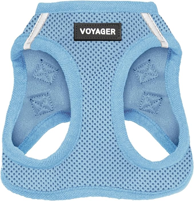 Voyager Step-in Air Dog Vest Harness - Baby Blue, Medium | 16 - 18" in Chest, Reflective Bands, All Weather Breathable Air Mesh, Cats Compatible, Lightweight, Fast Drying