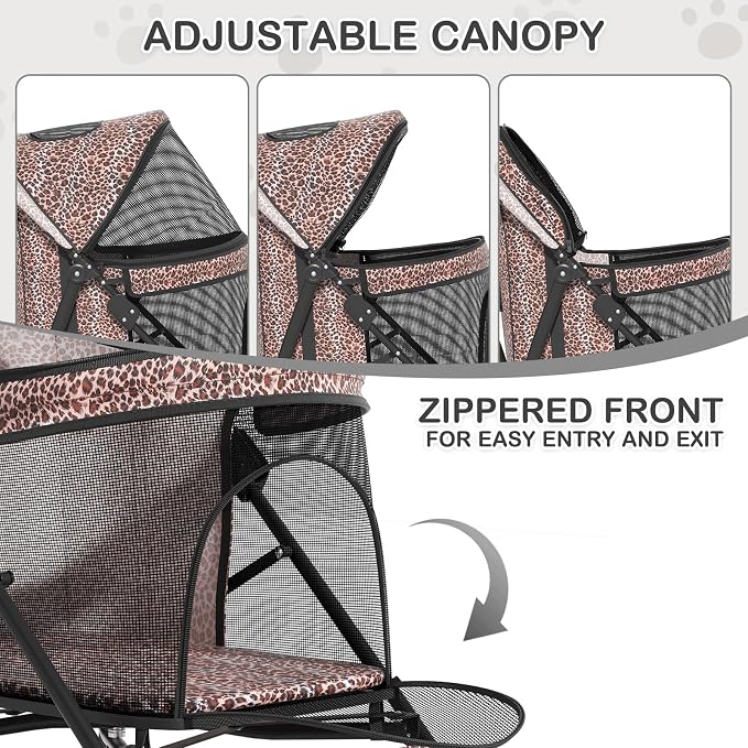 MoNiBloom Pet Stroller - Leopard Print