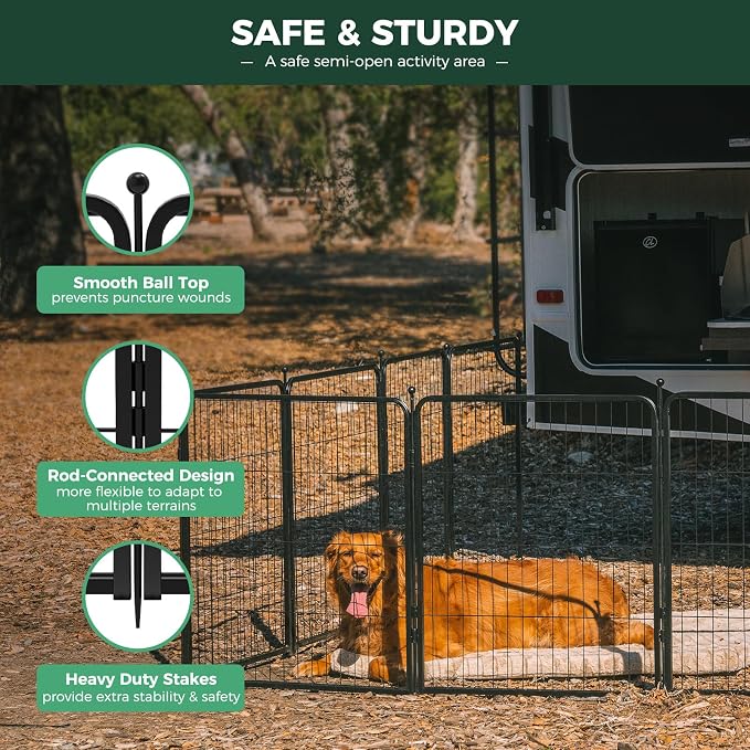 FXW Rollick Unleashed Dog Playpen, 40in, 16 Panels, Medium/Large