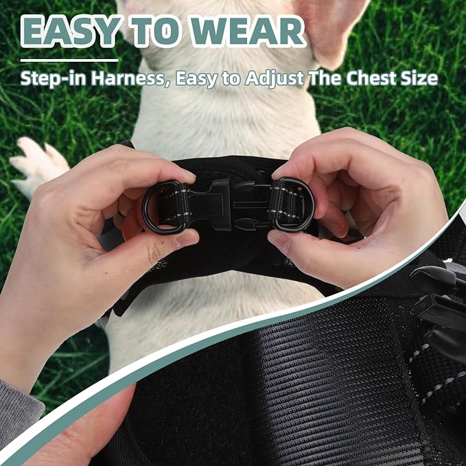 PUPTECK Dog Harness Small Sized Dog, Step in Adjustable Reflective Dog Vest Harness Escape Proof, No Pull Soft Padded Harness Easy Control, Camouflage, S
