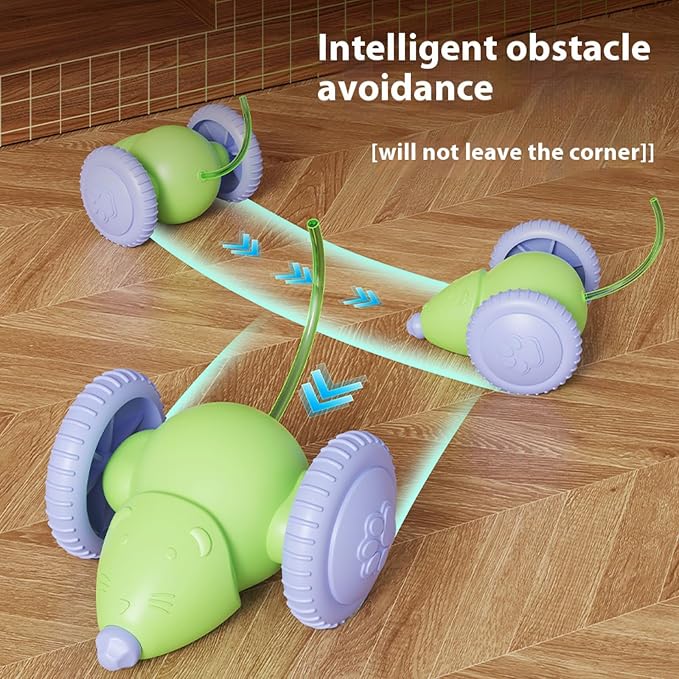 Interactive Cat Toys for Indoor Cats,Automatic Moving Kitten Toys,Cat Balls | Cat Mouse Toy with Tail Lights,Cat Toys for Bored Indoor Adult Cats,Cat Enrichment,Smart Electric Tails for Chasing Pet Toys