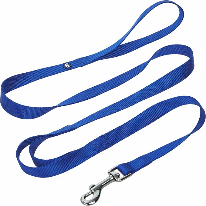 Blueberry Pet Essentials Double Handle Dog Leash for Traffic Control | 5ft. x 3/8" X-Small Dog Leash | Classic Dog Leash with Two Handles for Dogs That Pull | Nylon 2 Handle Dog Leash in Royal Blue