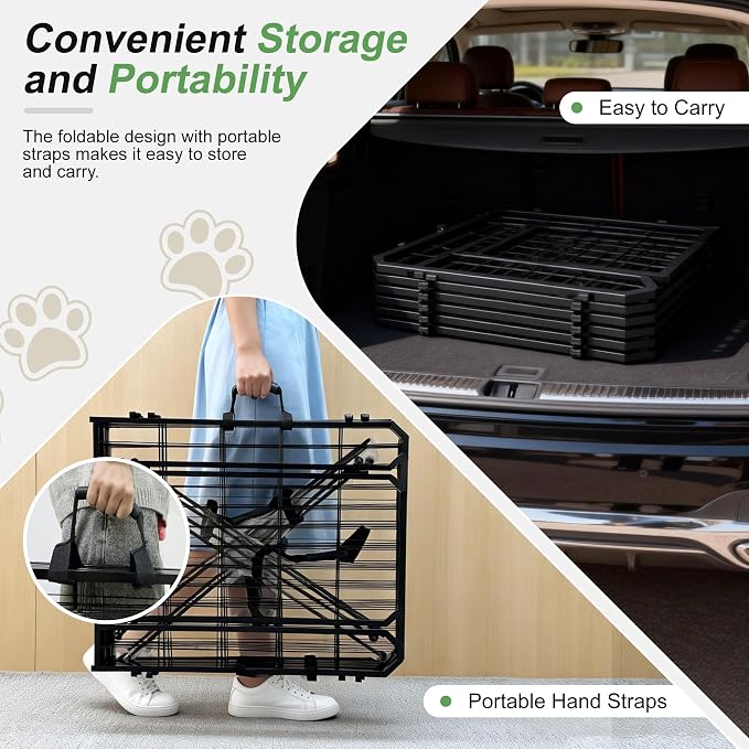 Dog Playpen for Puppies, 24in 8 Panels, Black